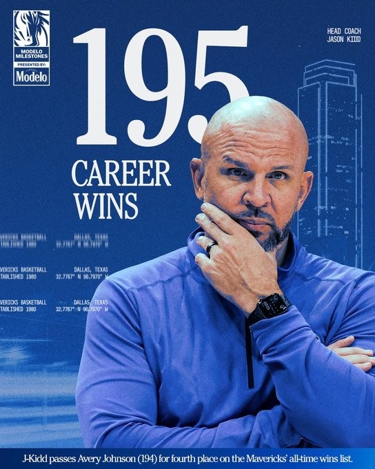 开云体育app下载-里程碑！基德独行侠生涯第195场胜利 超艾弗里·约翰逊升至第4位